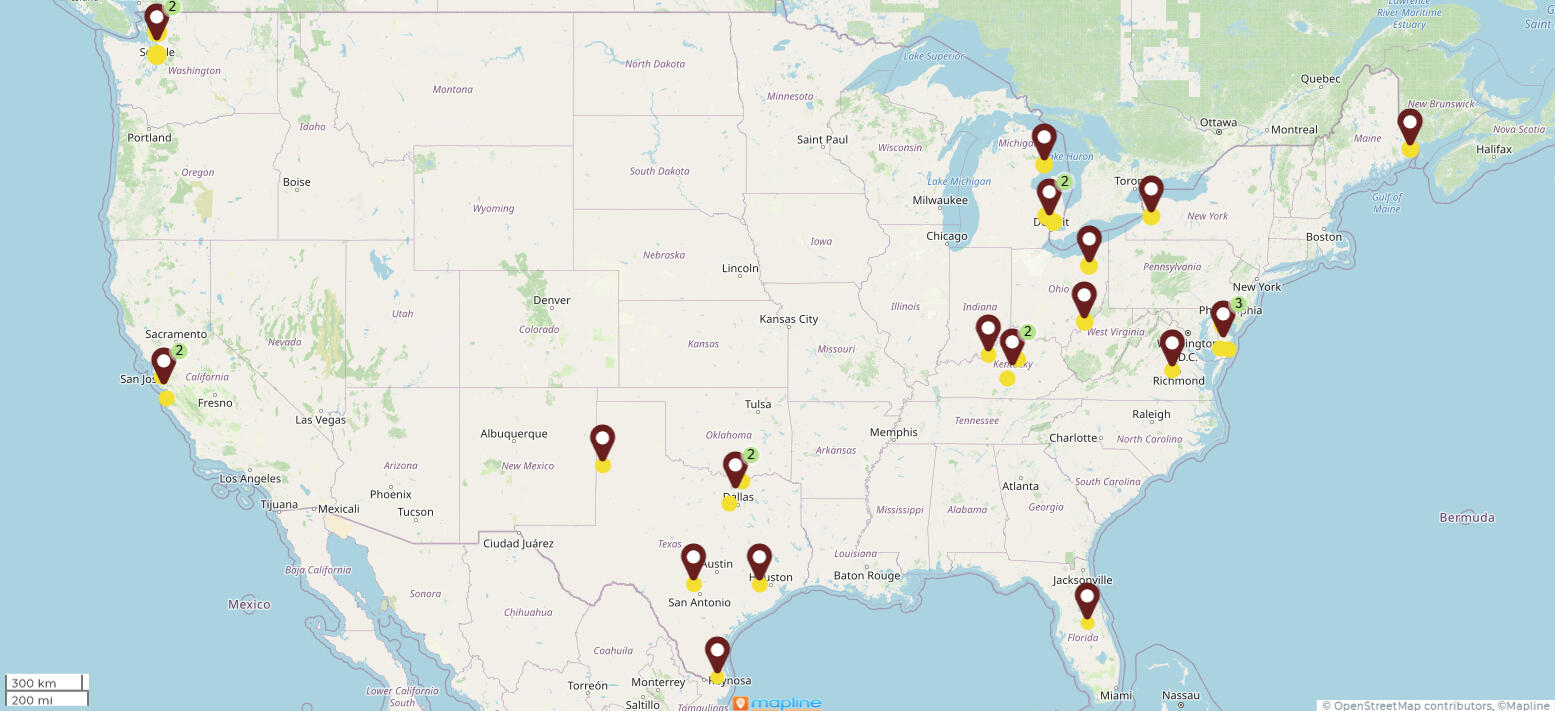 MDAS Map of Parishes